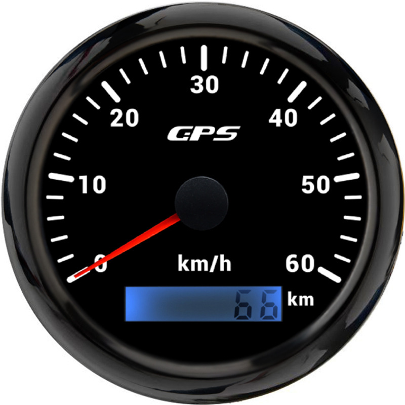automobile instrument, Motuoche KM/H with Multicolor - black-bezel-black-face-60kmh