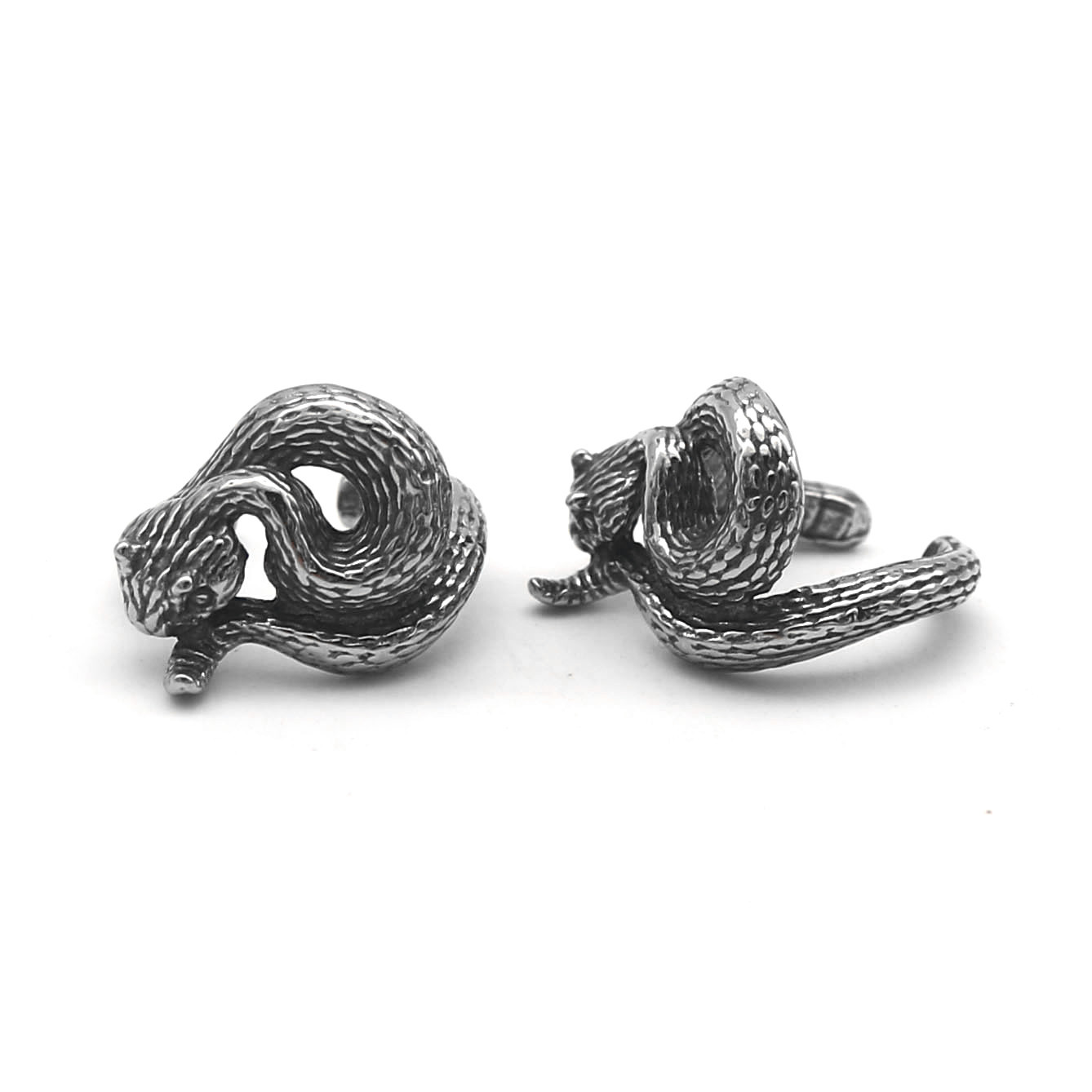 Pendiente de clip serpiente en titanio para hombre y mujer_voghion.com