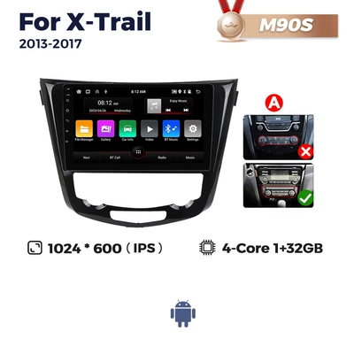 Suitable for 14 Nissan X-Trail Rogue Android Large-Screen Navigators Carplay (DVD Navigation) - m90s-1-32-quad-core-wifi-edition-a