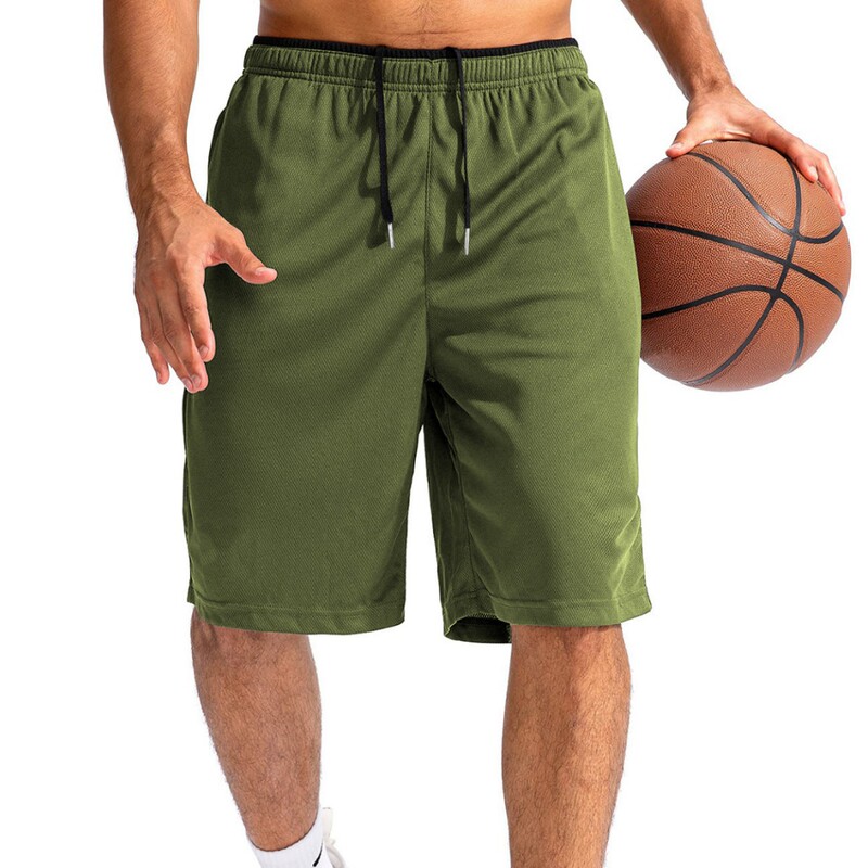 Men's Running Shorts Quick-Dry Fitness Sports Jogging Shorts with Zipper Pockets New Beach Pants Sports Men's Pants