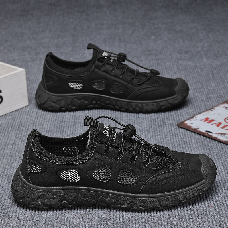 Zapatos masculinos de verano nuevos zapatos de malla hueca transpirable zapatos de trabajo masculinos antideslizantes y resistentes al desgaste zapatos deportivos casuales zapatos de papá image 3