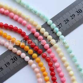 4-6mm天然贝壳珠 天然淡水贝珠加色 diy饰品材料散珠配件配饰