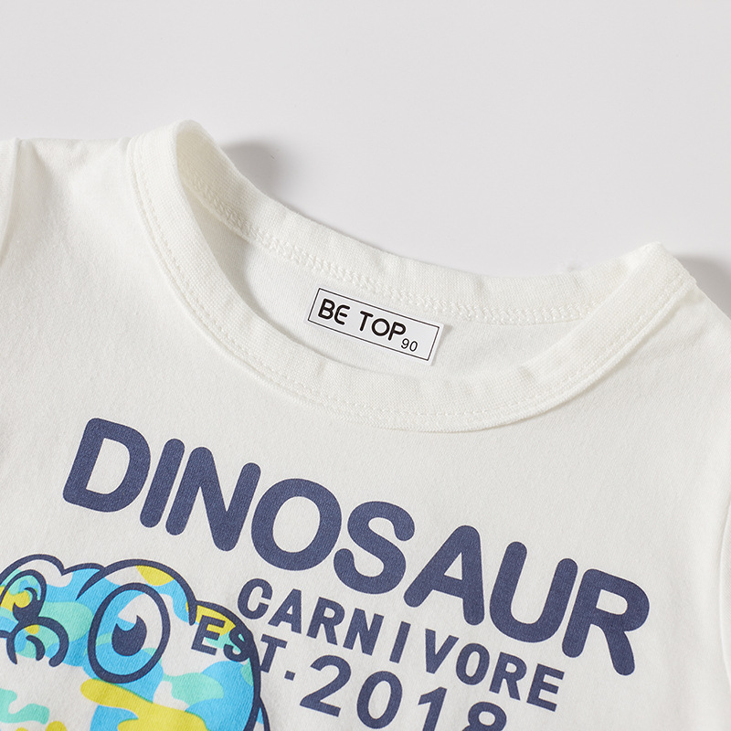 Camiseta de manga corta de algodón puro para niños, estilo fino de verano 2025, cuello redondo para bebés, ropa infantil de media manga al por mayor, dropshipping disponible.