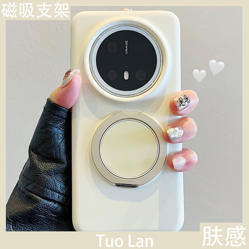 For Huawei mate70pro phone case pura70 liquid silicone 360 degree magnetic rotating bracket mate60