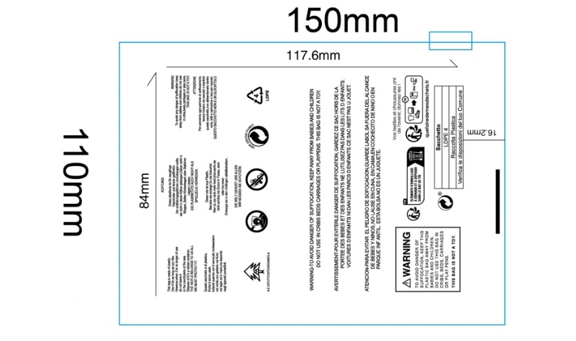 15*11cm(100/가방); 새로운 경고 지퍼 가방 투명; PE 새로운 소재