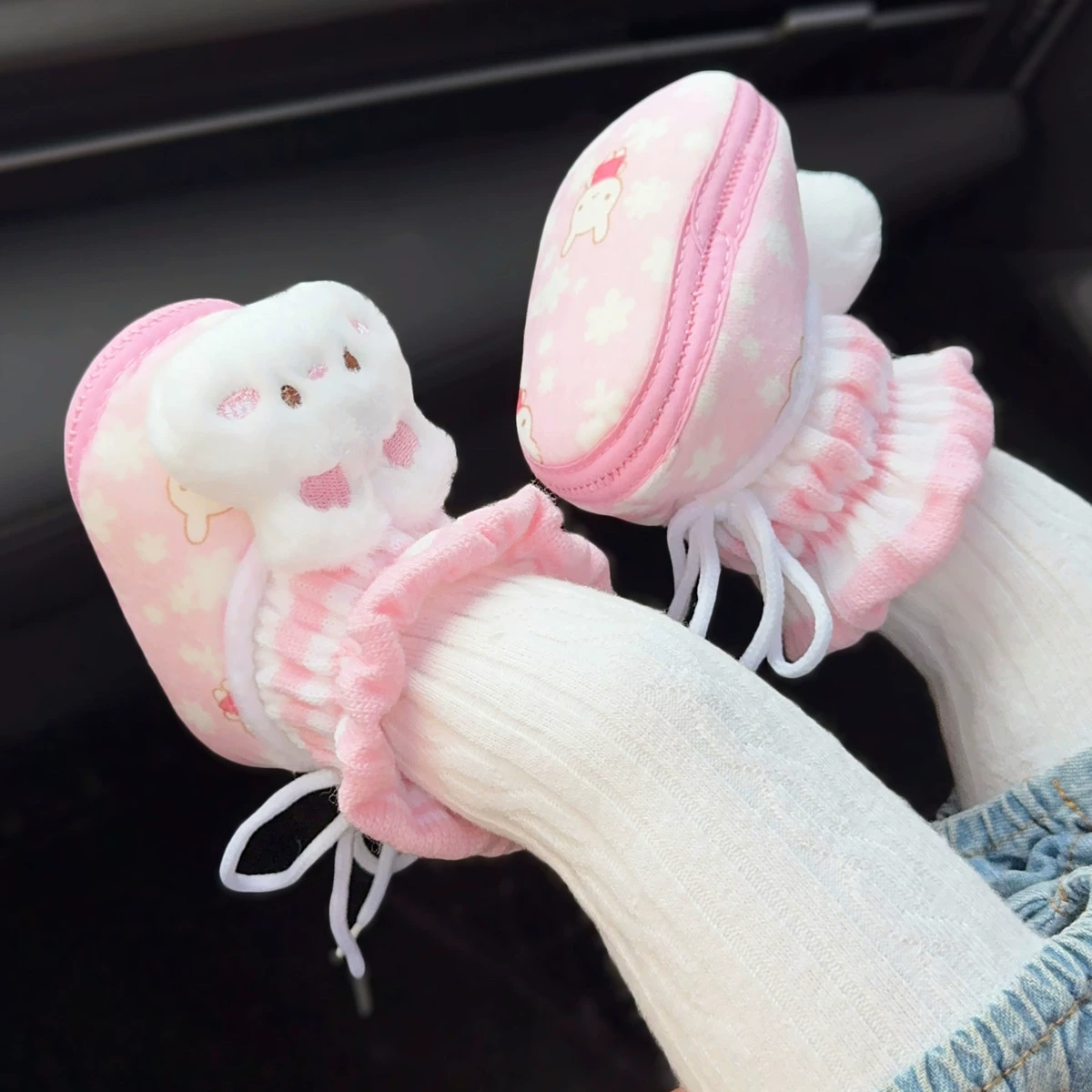 Осенью и зимой новорожденный ребенок милая принцесса утолщенная обувь носки