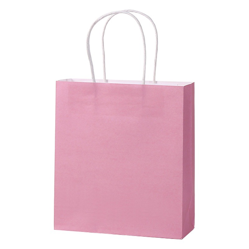 Bolsa de regalo rosa para niños Bolsa de papel transfronteriza Bolsa de papel kraft blanco pequeña Bolsa de regalo al por mayor Papel ecológico