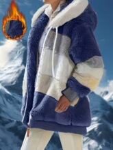U 78666 Fuzzy Loose Hooded Jacket ë�q�Bñ���� �羳�W��