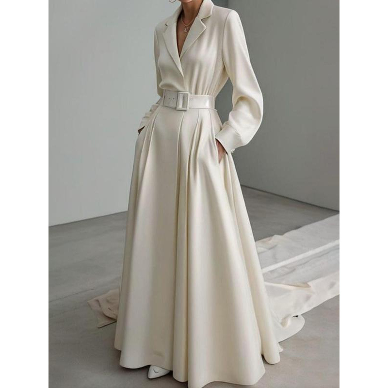 G 67222L Long Sleeve High Waist Dress Long-Sleeved Dress