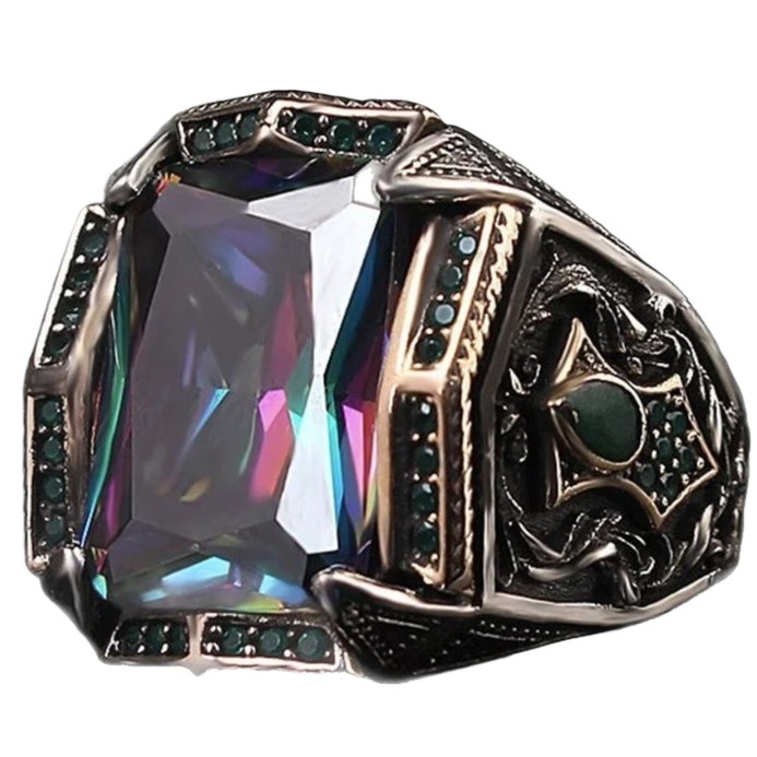 Retro Punk Karten Rad Ring Für Herren Aus Galvanisiertem Alloy_voghion.com