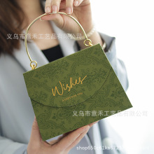 森系手提浮雕印花喜糖盒 网红礼物婚礼伴手礼盒 爆款节日礼盒空盒