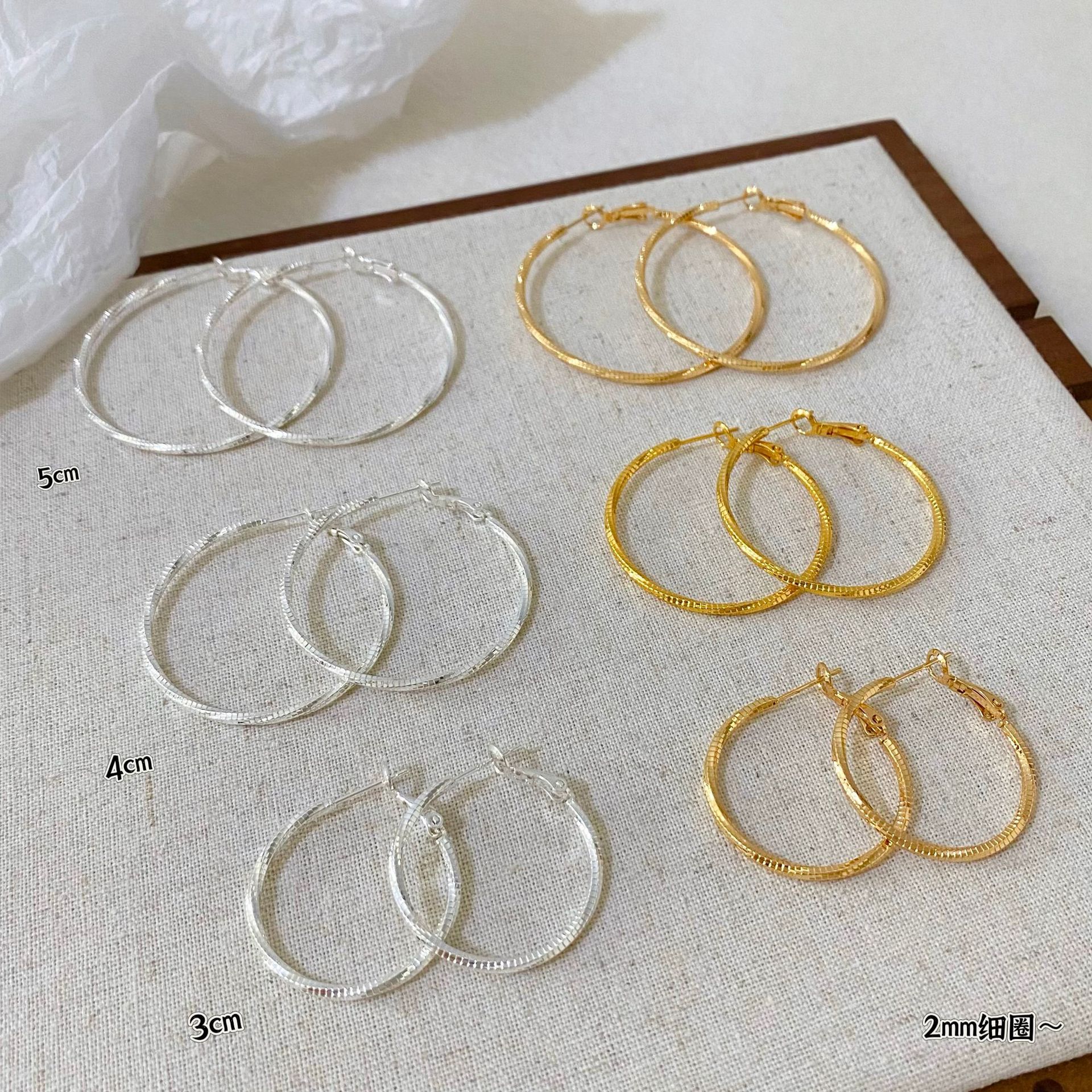 Copper Gold-Plated European and American Fashion Metal Exaggerated Large Hoop Earrings for Women New Trendy High-End Versatile Hoop Earrings