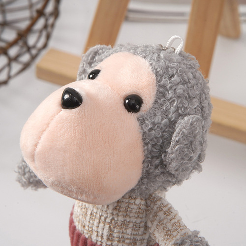 New creative cartoon pudding monkey plush doll bag key pendant monkey plush toy manufacturer wholesale