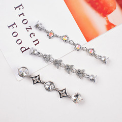 Xiaohongshu Y2K Metal Hole Shoes with Butterfly Diamond Chain Strap, Removable Decoration on the Shoe Face