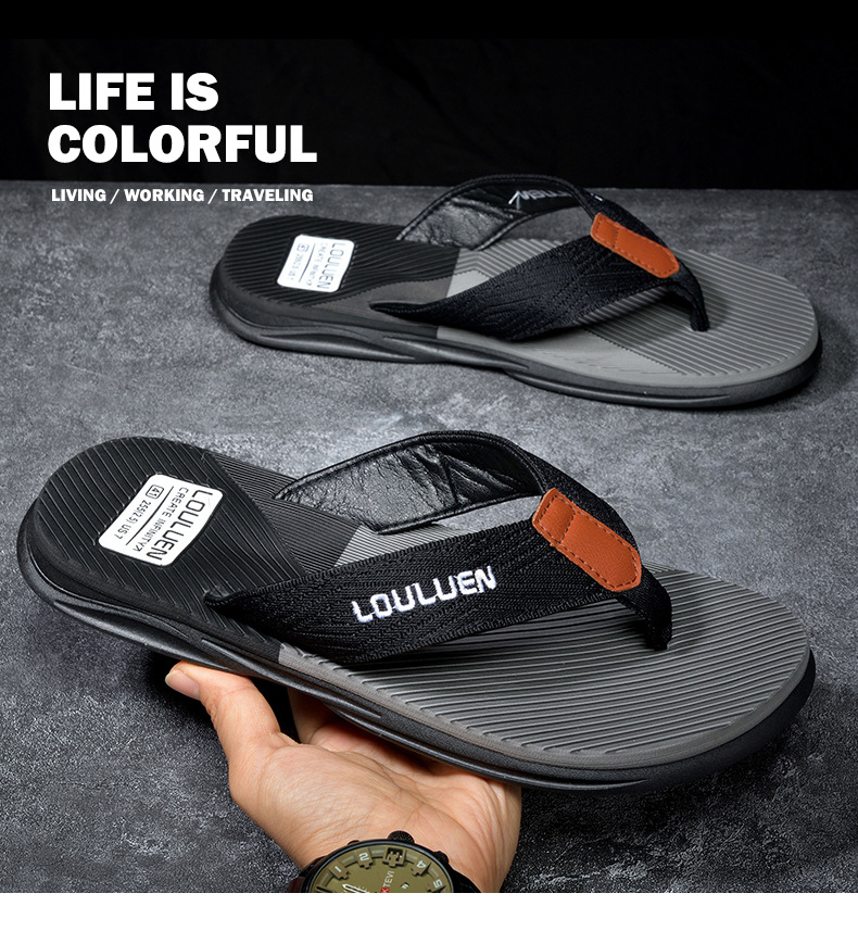 New Wave Casual Hausschuhe, Strandsandalen mit Clip-On-Füßen, rutschfeste weiche Sohle, tragbar, Sommeroberbekleidung, Herren_voghion.com