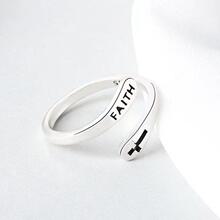 严选欧美跨境十字架双层戒指女时尚个性开口戒网红简约嘻哈食指环