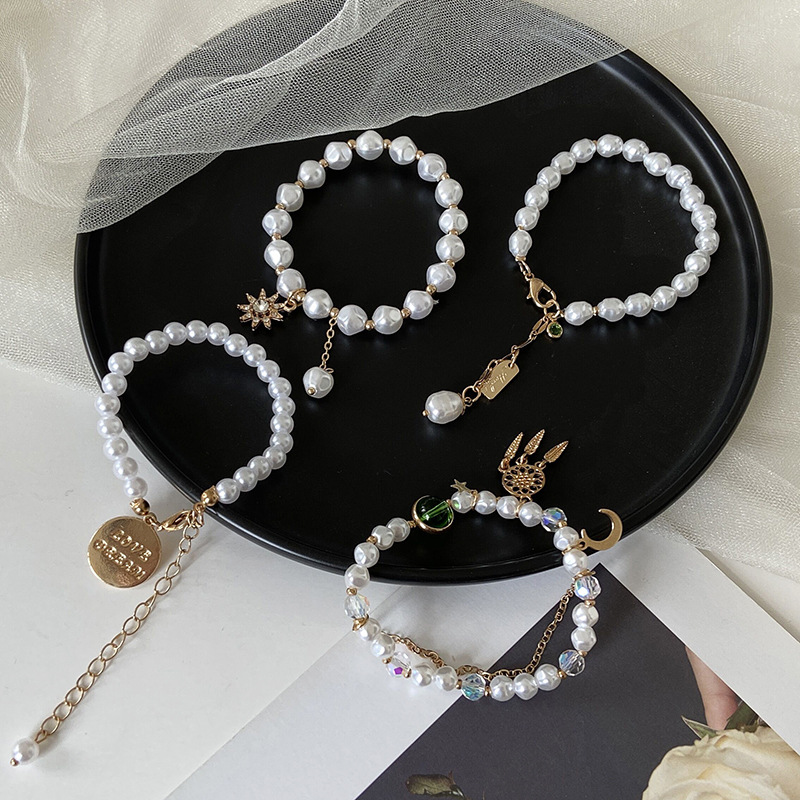 Korean New Fashion Sweet Simple DoubleLayer Pearl Bracelet Combination Ins Style Mori Style Trendy AllMatch Jewelry Womenpicture1