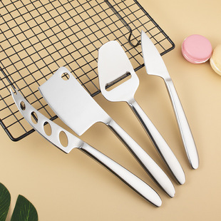 Stainless Steel Cheese Knife Cheese Knife Four-Piece Set Home Kitchen Baking Slicing Knife Multi-Functional Cake Butter Knife