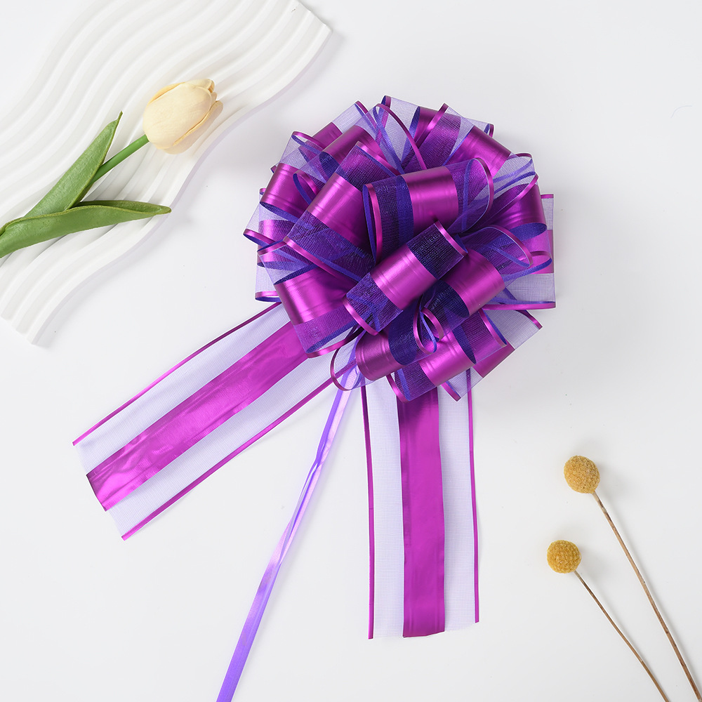 Nuevo 70 nieve mate ajustable bola de flores de Navidad embalaje de regalos de color esférico de color metálico dibujo cinta 7 pulgadas