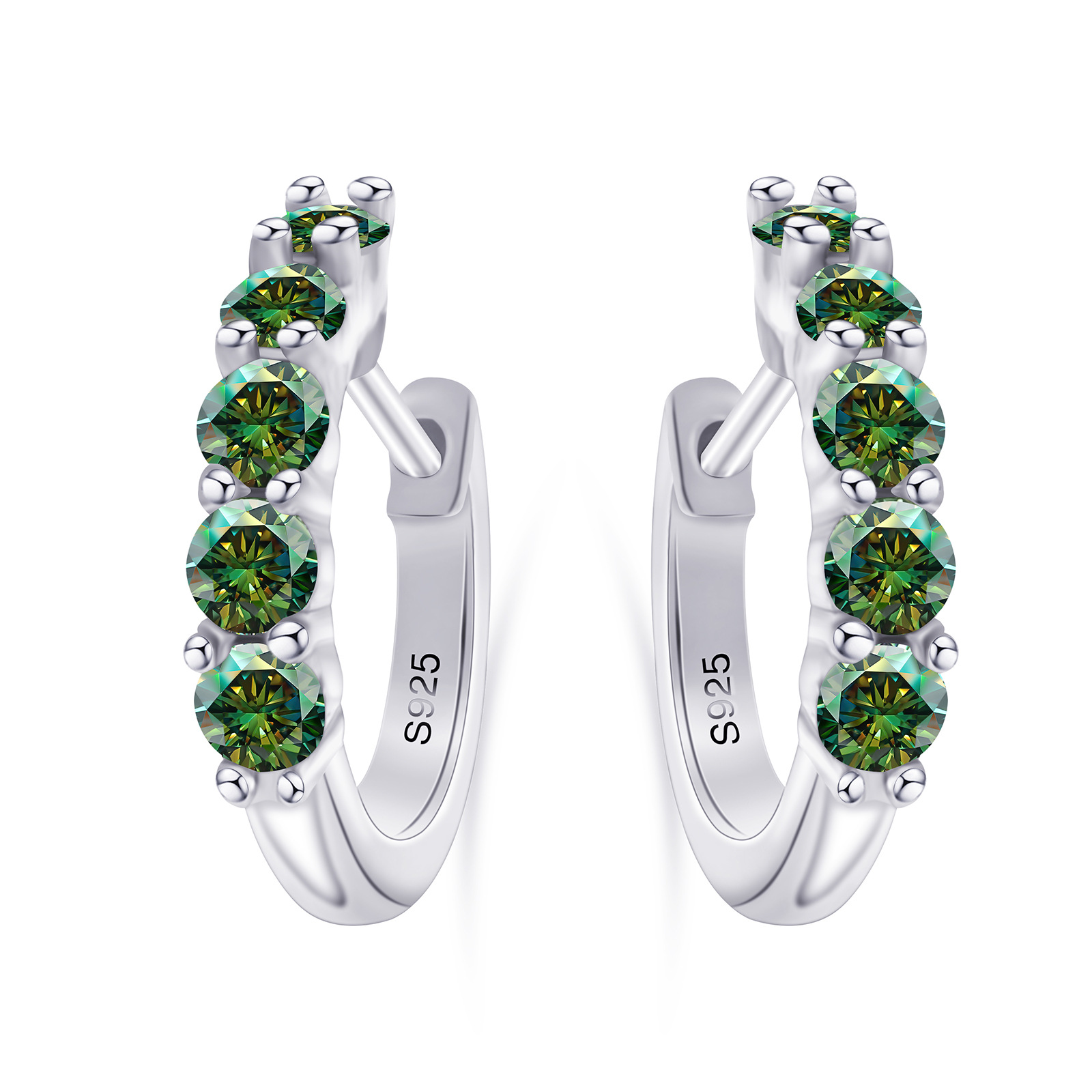 Transfronterizo s925 pendientes de plata esterlina 1 / 2 quilates mono diamante 3mm pendientes de diamante de color D pendientes de diamante de diamante