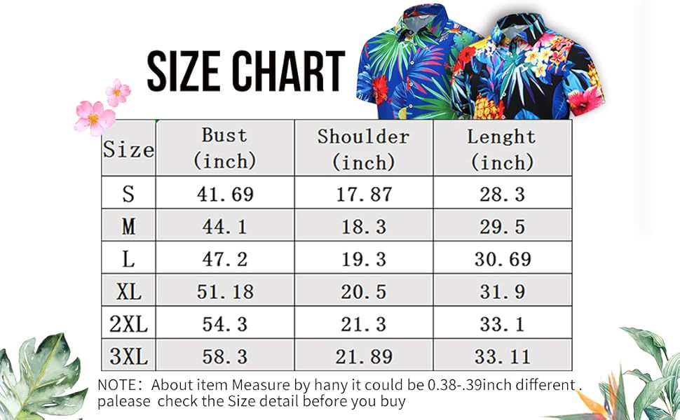 Hawaiian Button Down  Shirt for Men