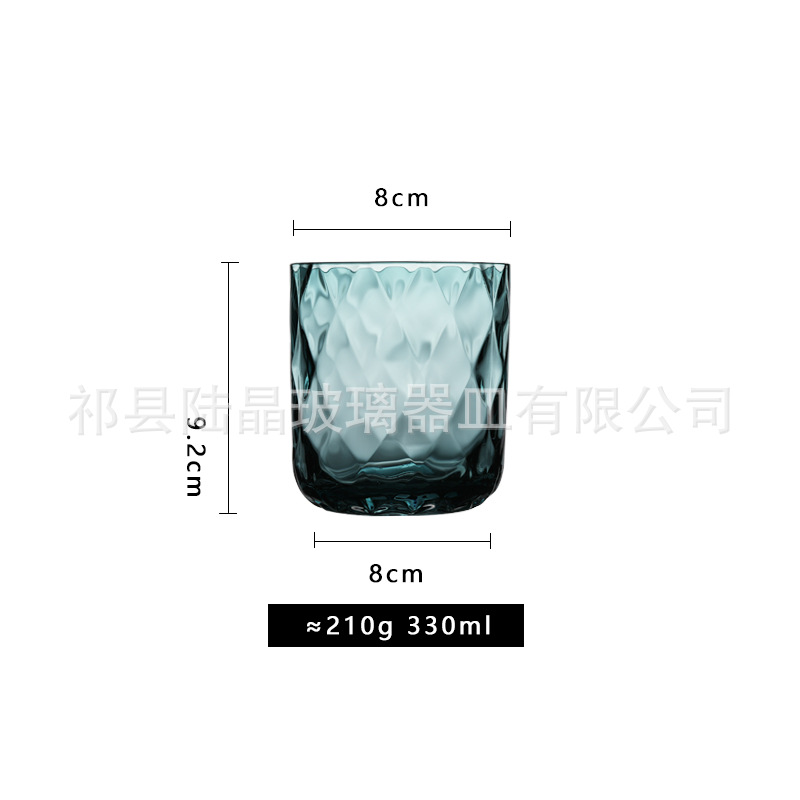 Lu Jing creativo magnífico patrón de color de vidrio taza de agua hogar whisky taza de jugo Internet celebridad soplando taza de agua