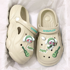 洞洞鞋女款新款夏季外穿厚底踩屎感洞洞拖鞋女不臭腳網紅學生情侶