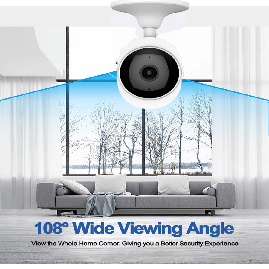 No Drilling 2MP High Resolution Home Surveillance Camera 360 Degree No Dead Angle Monitor Easy Installation