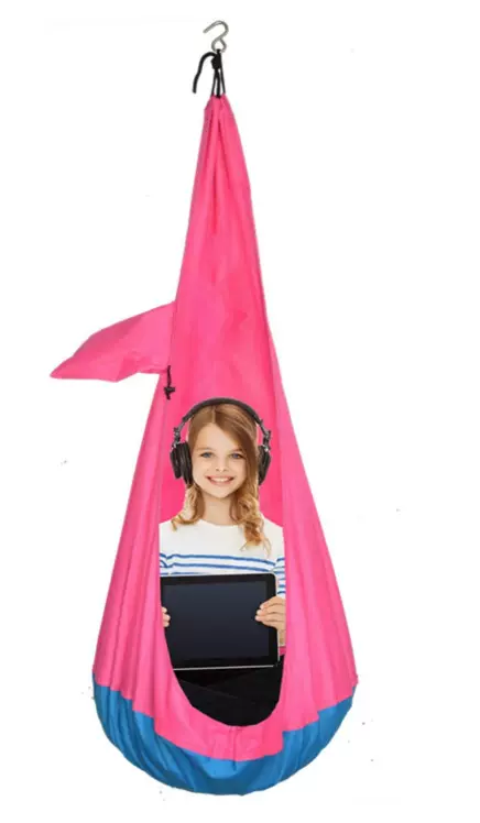 亚马逊新款秋千儿童布袋秋千休闲口袋秋千感统训练室内游乐吊椅