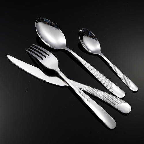 Cross-border star diamond stainless steel tableware cutlery set hotel western steak knife fork dessert fork spoon