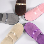 五星级酒店一次性托鞋航空旅游度假高档缎带加厚珊瑚绒一次性托鞋