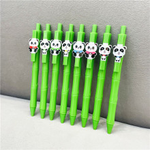 创意竹子造型可爱超萌卡通熊猫按动笔办公文具写字中油黑色中性笔