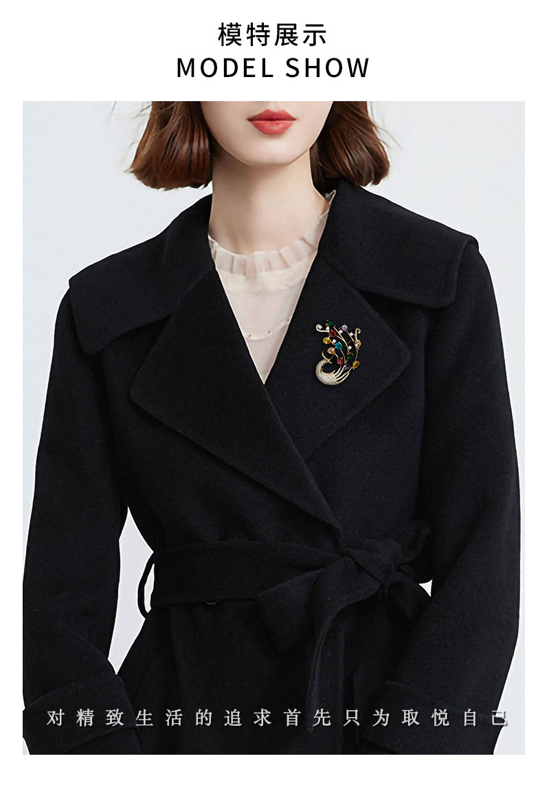 新款气质优雅奢华彩色凤凰胸针小众轻奢灵动精致胸花国