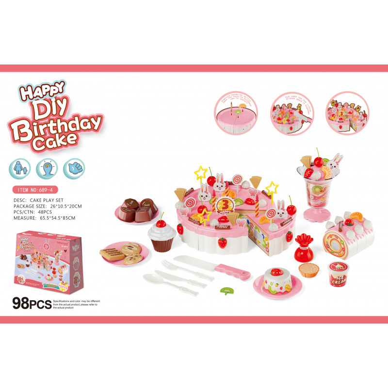 6894 - 98pcs pastel rosa de una sola capa