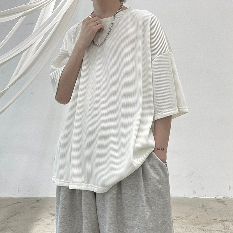 National Trendy T-shirt Men's Short-sleeved Summer Half-sleeved Trendy Brand ins Hong Kong Style Ice Silk T-shirt oversize Loose Draped Top National Trendy T-shirt Men's Short-sleeved Summer Half-sleeved Trendy Brand ins Hong Kong Style Ice Silk T-shirt oversize Loose Draped Top