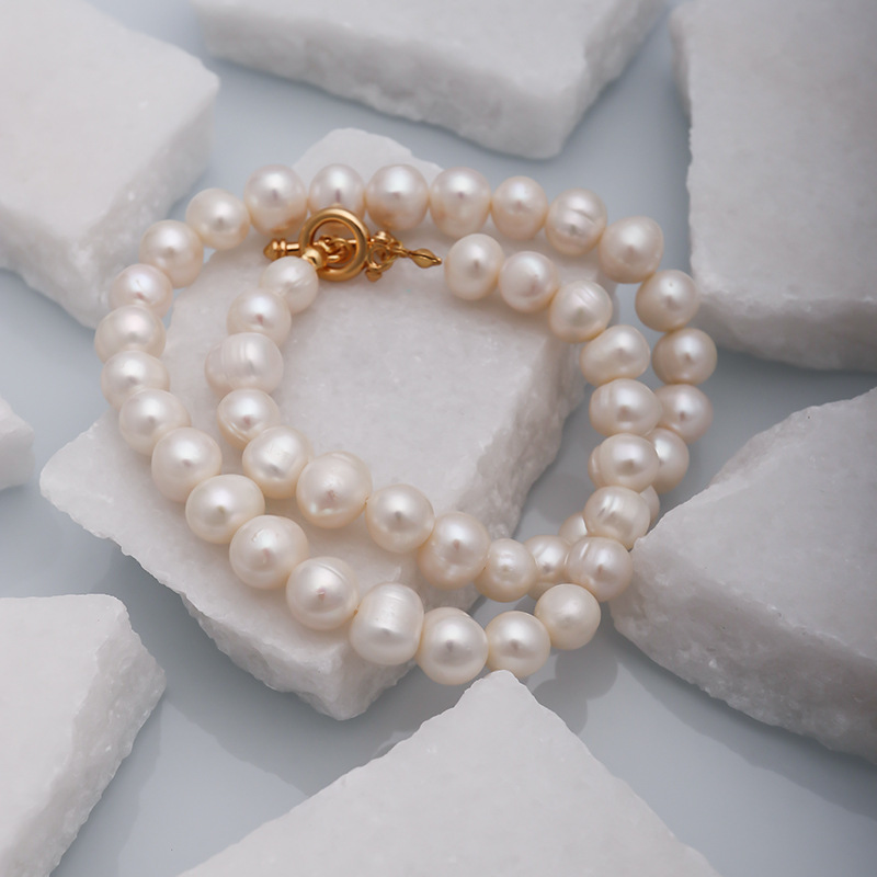 Freshwater Pearl, Copper Material 1 Piece Fashion Cherry Solid Color Freshwater Pearl Copper Plating Inlay Glass Necklace