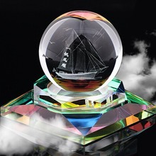 水晶球形镭雕汽车香水座 高档时尚创意礼品 汽车摆件代发