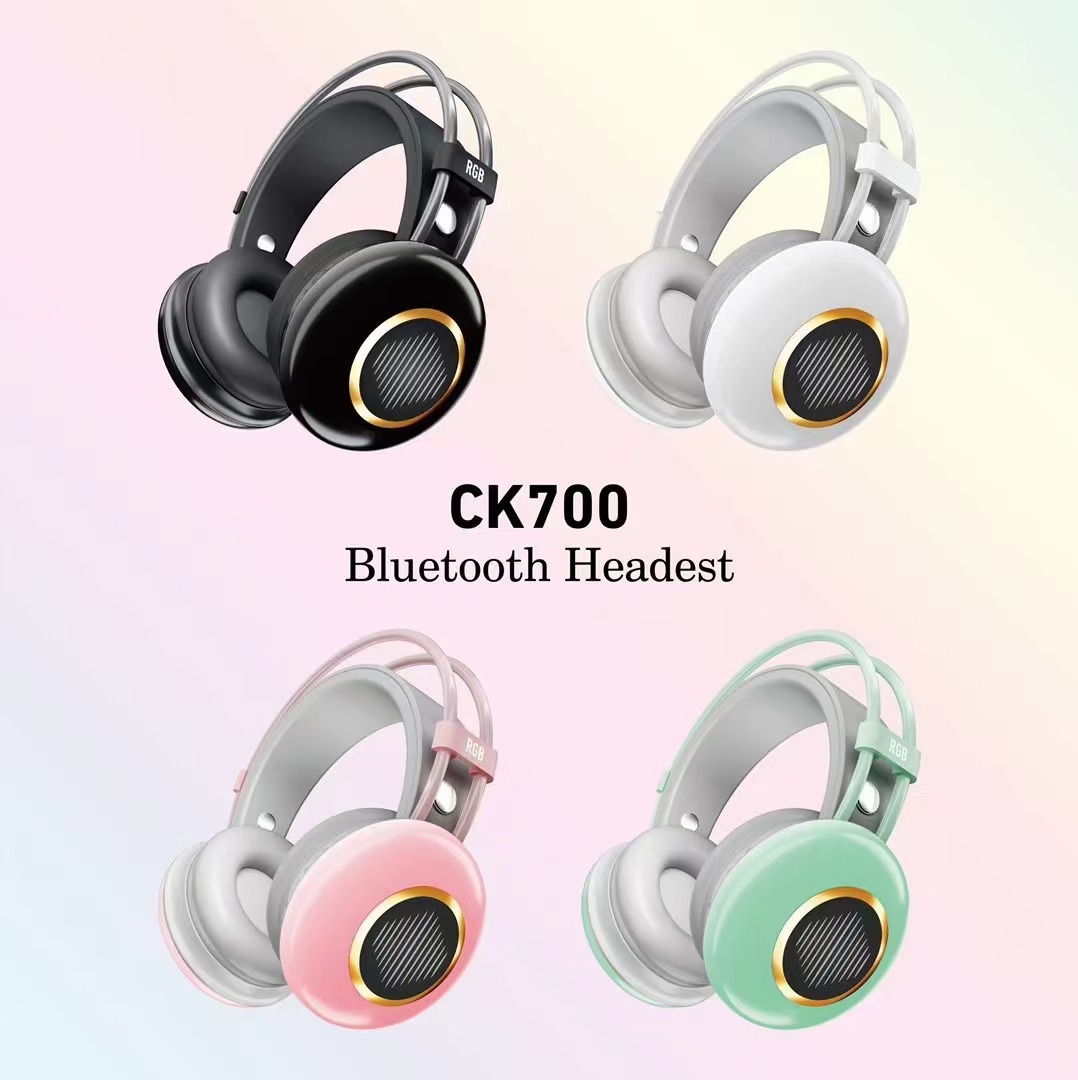 Neuer trendiger und modischer bunter Haarkopf mit RGB-Bluetooth und Plug-in-Funkkopfhörern CK700_voghion.com