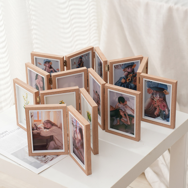Creative photo frame decoration one-piece two-piece triple combination photo frame gift folding photo frame wholesale 5-inch 6-inch 7-inch 8-inch