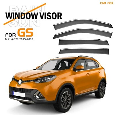 Suitable for MG GS Reiteng Car Window Sunny Rain Rain Shield Sun visor Rain Eyebrow MG GS Window visor (Rain shield) - standard-packaging-mg-gs-ruiteng-mk1-as21-2015-2019-pc-silver-bright-window-rain