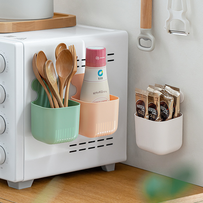 Nachen Magnetic Absorption Refrigerator Side Wall Hanging Storage Box Household No-Pierce With Magnetic Strips Small Item Organizer