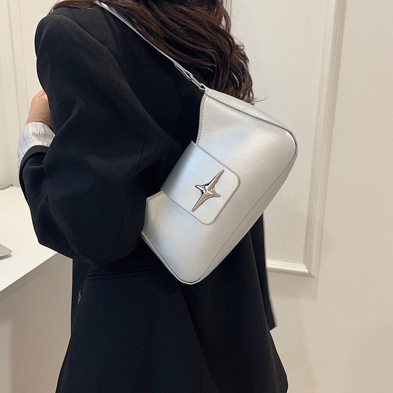 2025 New Trendy Single-Shoulder Underarm Bag with a High-End Feel, Fashionable Solid Color Women's Bag, Niche Design, Small Square Handbag 2025 New Trendy Single-Shoulder Underarm Bag with a High-End Feel, Fashionable Solid Color Women's Bag, Niche Design, Small Square Handbag