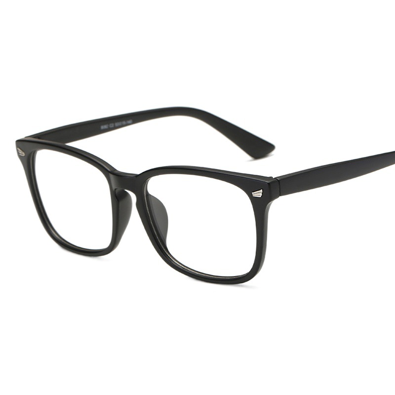 Amazon Venta caliente cuadrados gafas lisas 8082 gafas retro marco de los hombres y las mujeres retro gafas lisas decorativas pueden ser equipadas con miopía