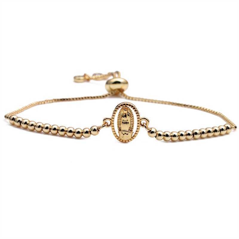 Fashion Snowflake Zircon Devil Eye Adjustable Pull Box Chain Maria Copper Bracelet