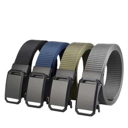 Men's and women's belts, high-end toothless automatic buckle military training men's versatile woven canvas nylon student military training belt