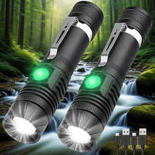 户外USB充电小手电T6变焦远射强光手电筒迷你LED便携手电筒