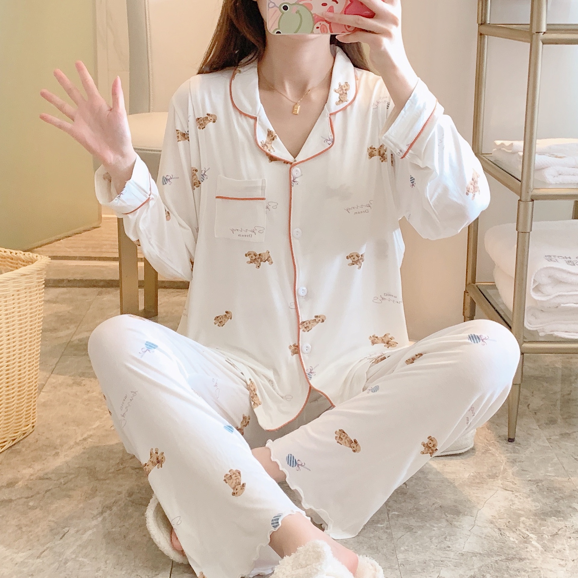 MD2204 화이트 라펠 테디 개