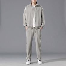休闲运动套装男士春秋冬纯色拉链立领开衫外套潮流百搭长裤两件套