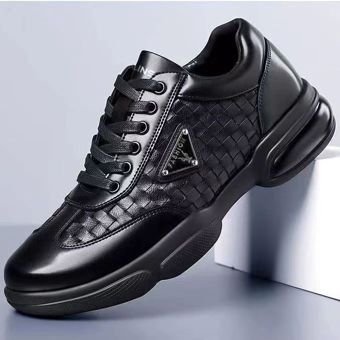 Giày thể thao nam da nhân tạo đế mềm nhẹ kiểu sneaker thời trang — Màu nâu, Màu đen