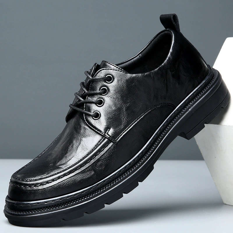 Кожаная обувь мужской новый бизнес-стиль корейская мода британский стиль мужской повседневный дикий приезд на толстую подошвы, чтобы увеличить обувь